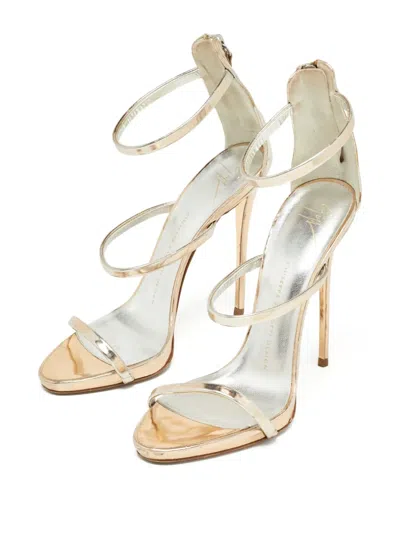 Pre-owned Giuseppe Zanotti Vintage  130mm Harmony Sandals In Gold