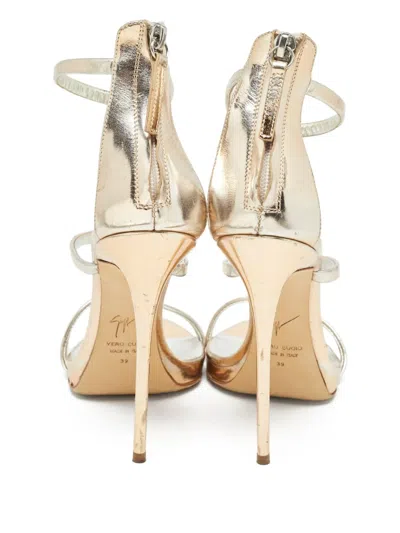 Pre-owned Giuseppe Zanotti Vintage  130mm Harmony Sandals In Gold