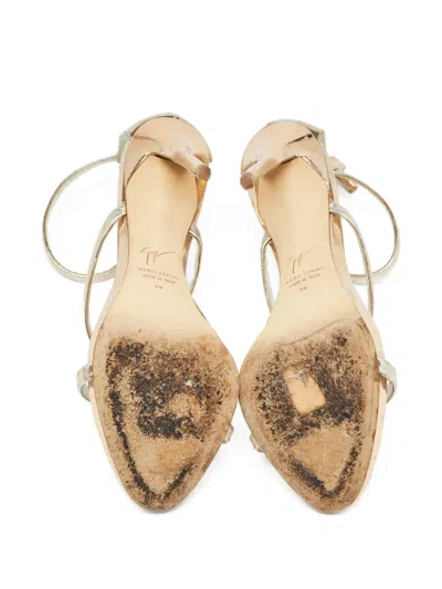 Pre-owned Giuseppe Zanotti Vintage  130mm Harmony Sandals In Gold