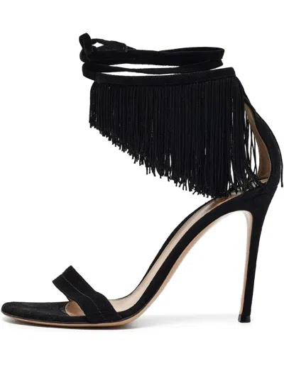 Pre-owned Gianvito Rossi  110mm Olivia Fringed Sandals
