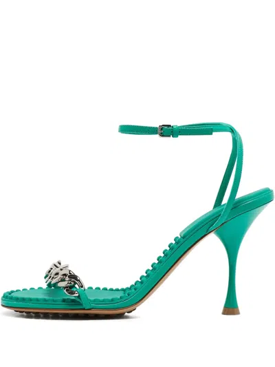 Pre-owned Bottega Veneta 100mm Chain-embellished Heeled Sandals