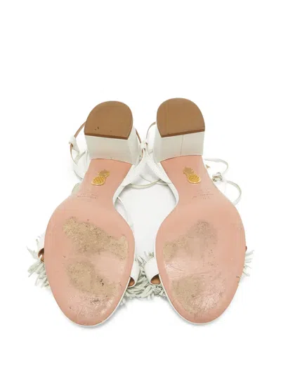 Pre-owned Aquazzura  55mm Wild Thing Fringe-embellished Sandals