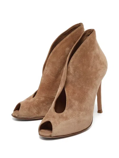 Pre-owned Gianvito Rossi 95mm Peep-toe Ankle Boots