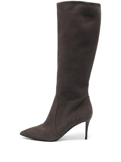 Pre-owned Giuseppe Zanotti Vintage Knee-high Pointed-toe Boots In Gray