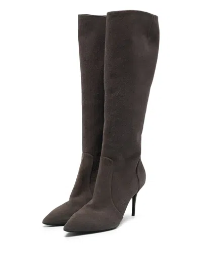 Pre-owned Giuseppe Zanotti Vintage Knee-high Pointed-toe Boots In Gray