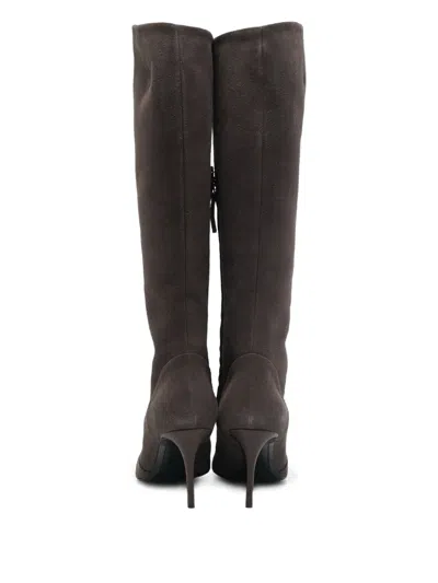 Pre-owned Giuseppe Zanotti Vintage Knee-high Pointed-toe Boots In Gray