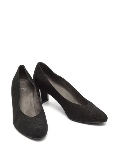 Pre-owned Stuart Weitzman  60mm Metallic-heel Pumps In Black