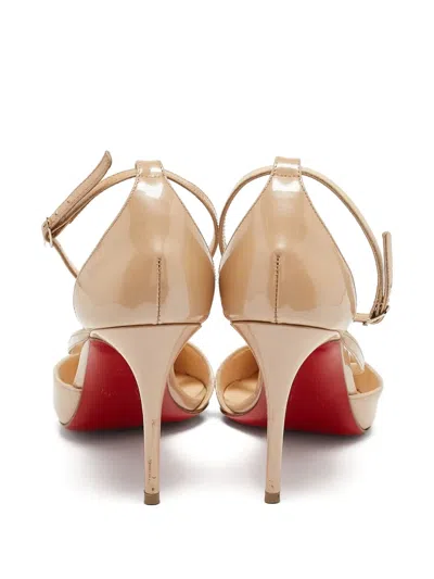 Pre-owned Christian Louboutin Fliketta Pointed-toe Ankle-strap Pumps