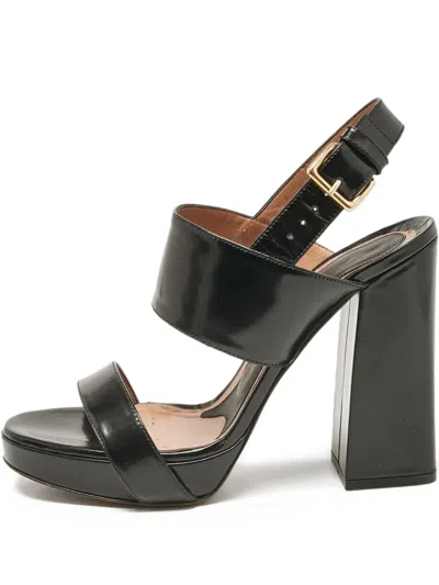 Pre-owned Marni 120mm Platform Sandals In Black