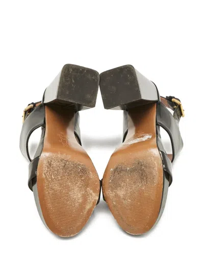Pre-owned Marni 120mm Platform Sandals In Black