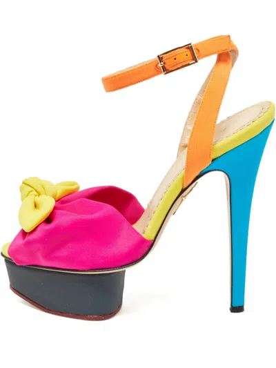 Pre-owned Charlotte Olympia  135mm Platform Sandals In Pink
