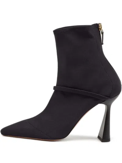 Pre-owned Malone Souliers  105mm Oliana Suede Pointed-toe Ankle Boots In Blue