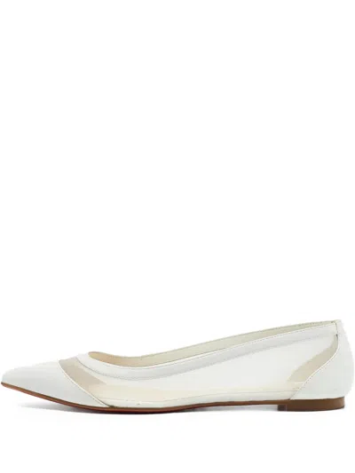 Pre-owned Christian Louboutin Galativi Ballet Flats In White