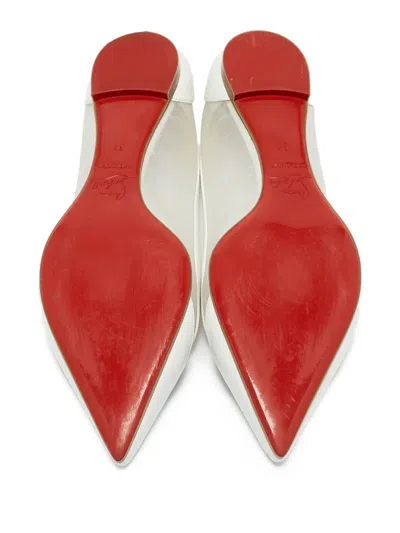 Pre-owned Christian Louboutin Galativi Ballet Flats In White