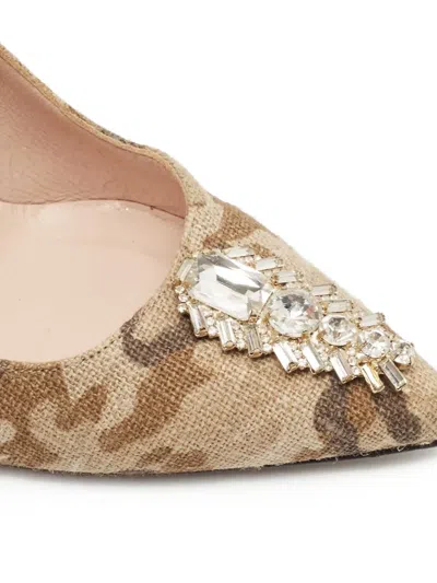 Pre-owned Sjp By Sarah Jessica Parker  100mm Camouflage-print Embellished Stiletto Pumps In Neutral