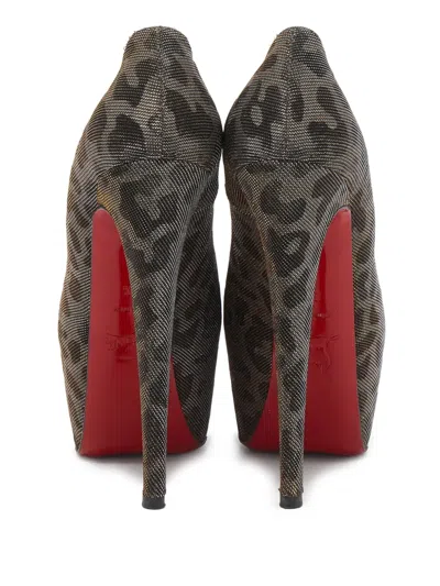 Pre-owned Christian Louboutin 155mm Leopard-print Pumps In Silver