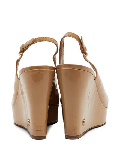 Pre-owned Tory Burch 115mm Cassidy Sandals In Neutral