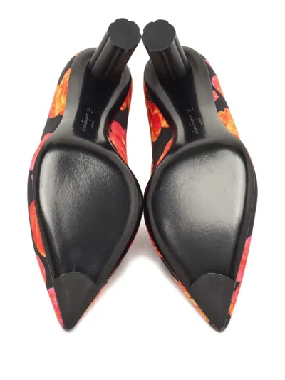 Pre-owned Ferragamo Badia Floral-print Pumps