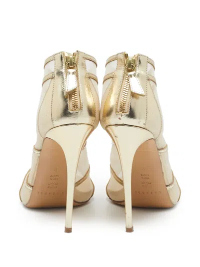 Pre-owned Casadei Vintage Sheer Mesh Open-toe Ankle Boots