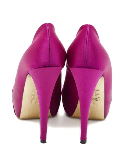 Pre-owned Gina 125mm Satin-finish Heeled Pumps