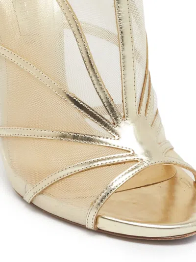 Pre-owned Casadei Vintage Sheer Mesh Open-toe Ankle Boots