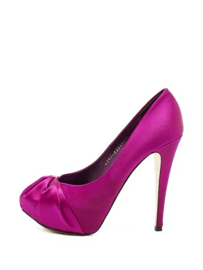 Pre-owned Gina 125mm Satin-finish Heeled Pumps