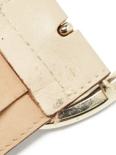 Pre-owned Versace Stud-detailing Leather Belt In Neutral