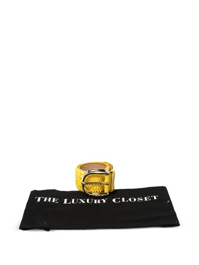 Pre-owned Dolce & Gabbana Woven Straw Belt In Yellow