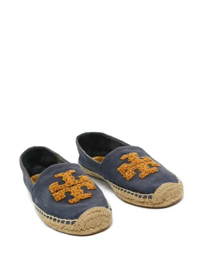 Pre-owned Tory Burch  Embroidered Espadrilles In Blue