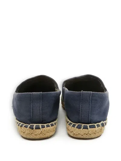 Pre-owned Tory Burch  Embroidered Espadrilles In Blue