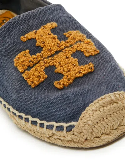 Pre-owned Tory Burch  Embroidered Espadrilles In Blue