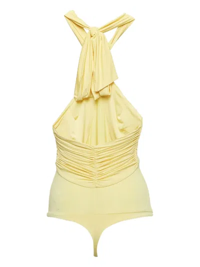 Pre-owned Elisabetta Franchi Twisted Halter Body In Yellow