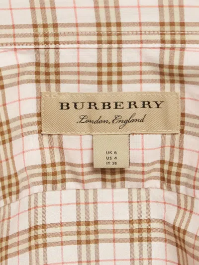 Pre-owned Burberry Checked Shirt In Pink