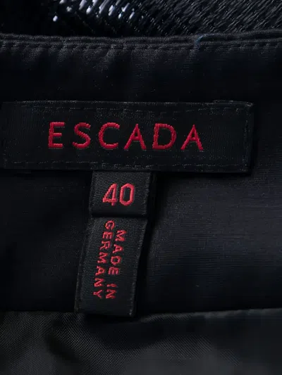 Pre-owned Escada Metallic Pencil Midi Skirt In Black