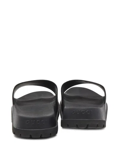 Pre-owned Gucci Web-stripe Pool Slides