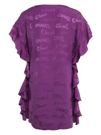 Pre-owned Chanel Logo-jacquard Mini Dress