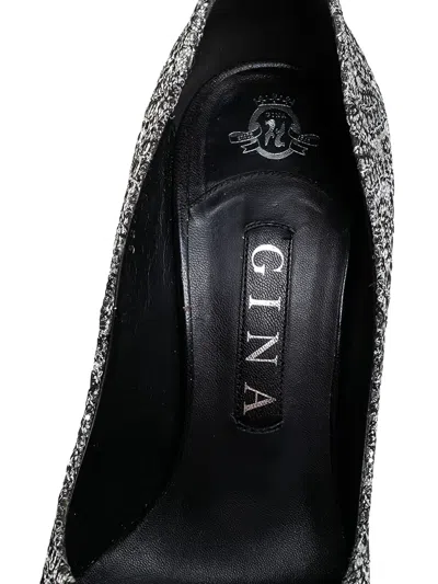 Pre-owned Gina 110mm Leather Pumps In Silver