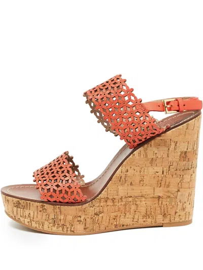 Pre-owned Tory Burch  Leather Wedge Sandals