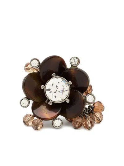 Pre-owned Dior Crystal-embellished Ring