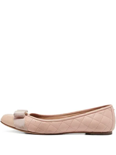 Pre-owned Ferragamo Leather Ballet Flats In Pink