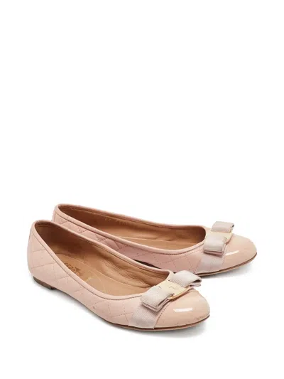 Pre-owned Ferragamo Leather Ballet Flats In Pink