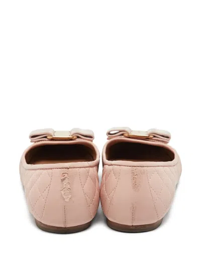 Pre-owned Ferragamo Leather Ballet Flats In Pink