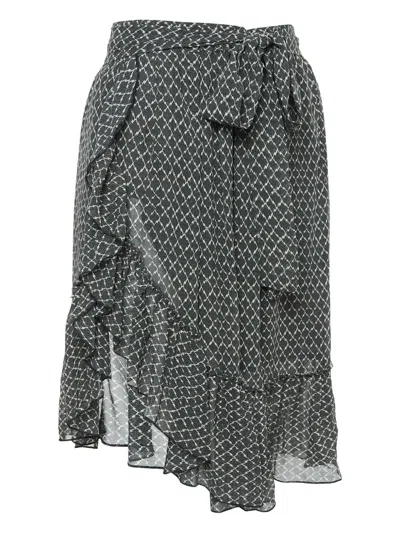 Pre-owned Isabel Marant Vintage  Asymmetrical Ruffled Skirt In Black
