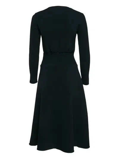 Pre-owned Maje  Smocked Midi Dress In Blue