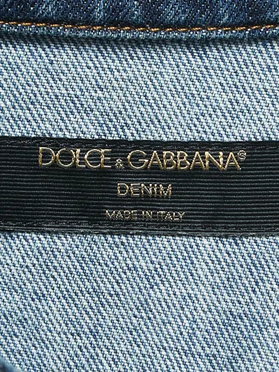 Pre-owned Dolce & Gabbana Cropped Denim Jacket In Blue