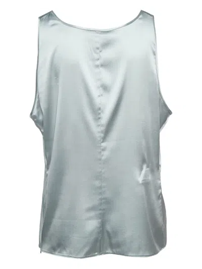 Pre-owned Emporio Armani Satin-finish Top In Gray