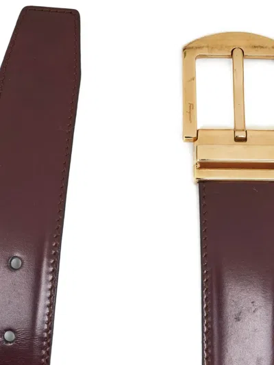 Pre-owned Ferragamo Leather Belt In Red