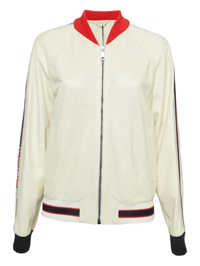 Pre-owned Gucci Perforated Bomber Jacket
