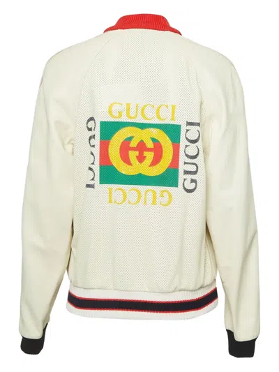 Pre-owned Gucci Perforated Bomber Jacket