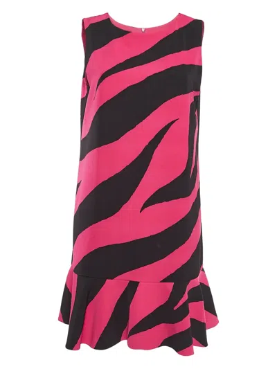 Pre-owned Moschino Zebra-print Mini Dress In Pink